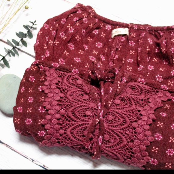 Exotic Maroon, Off-The-Shoulder Crop Top - Picture 5 of 7